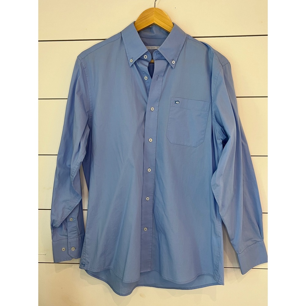 Southern Tide Mens Medium Blue Skipjack Button Down Shirt M preppy quiet luxury